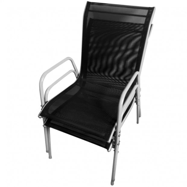 3 Piece Bistro Set Steel Black Image 8