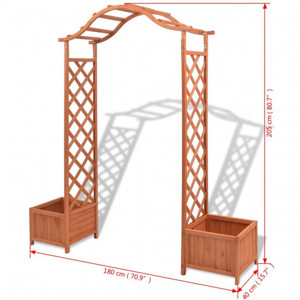 Trellis Rose Arch With Planters 180x40x205 Cm Image 5