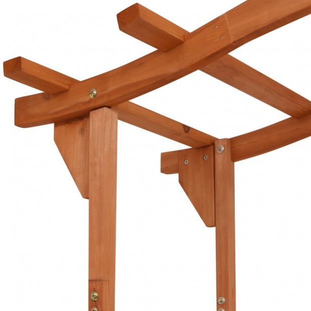 Garden Arch With Gate Solid Wood 120x60x205 Cm Image 4