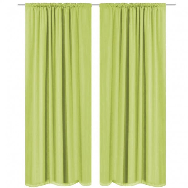Blockout Curtains 2 Pcs Double Layer 140x245 Cm Green Image 3