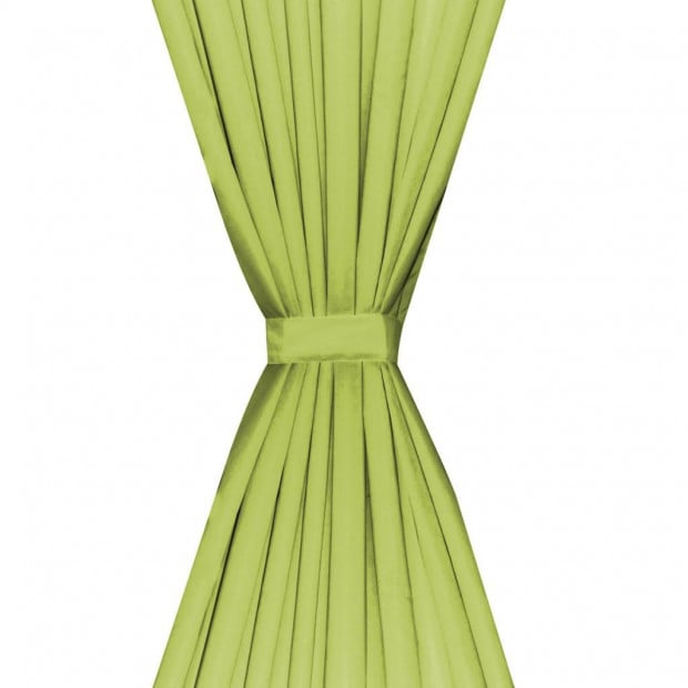 Blockout Curtains 2 Pcs Double Layer 140x245 Cm Green Image 4