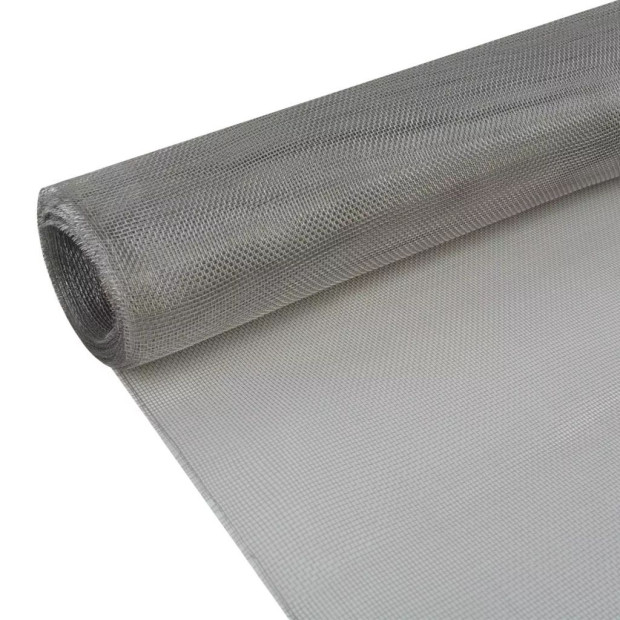 Mesh Screen Stainless Steel 100x1000 Cm Silver