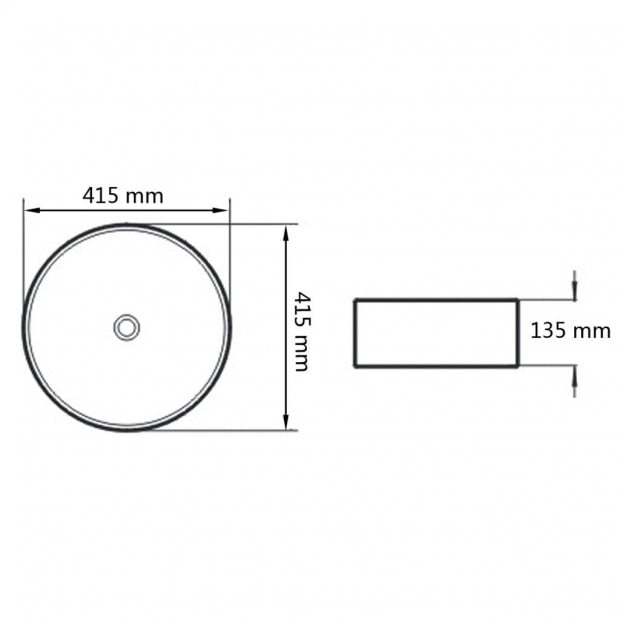 Basin Round Ceramic White 41.5x13.5 Cm Image 5