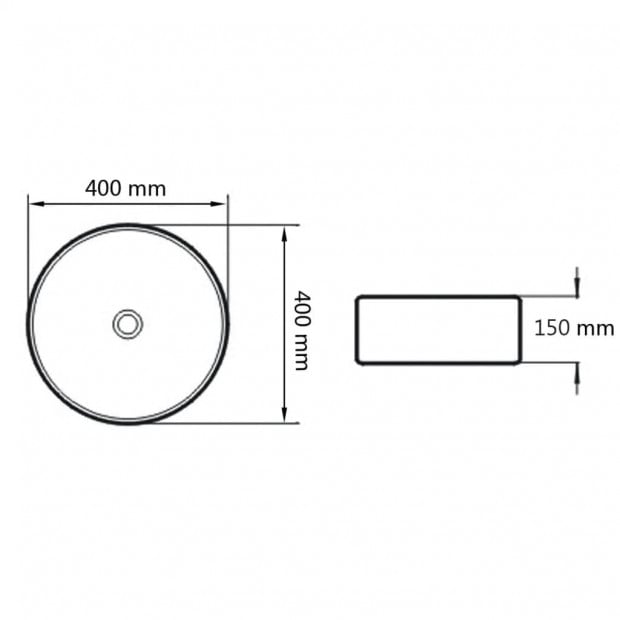 Basin Round Ceramic White 400x150 mm Image 5