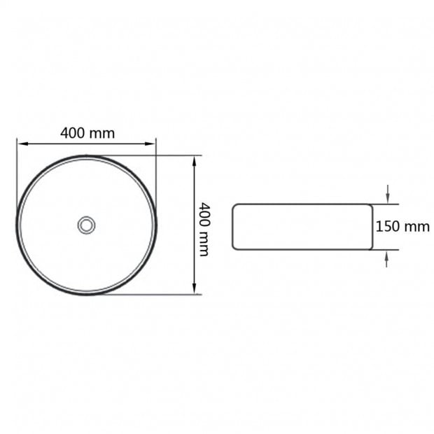 Basin Round Ceramic White 40x15 Cm Image 5
