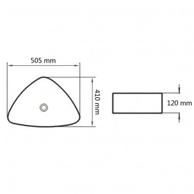 Basin Triangle Ceramic White 50.5x41x12 Cm Image 5