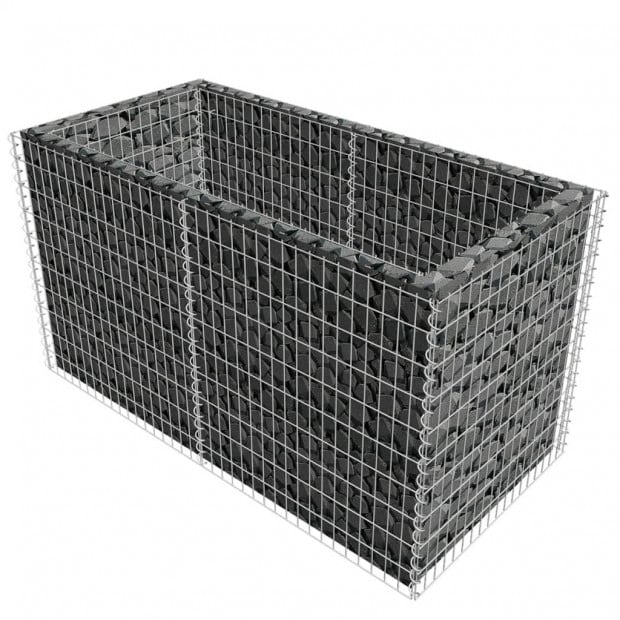 Gabion Planter Steel 180x90x100cm Silver Image 3
