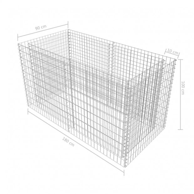 Gabion Planter Steel 180x90x100cm Silver Image 7