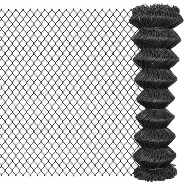 Chain Link Fence Steel 25x1.5 M Grey