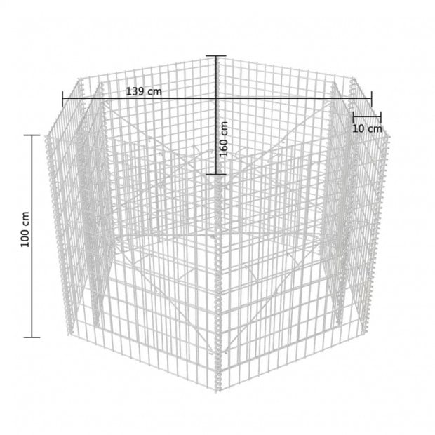 Hexagonal Gabion Planter 160x140x100 Cm Image 5