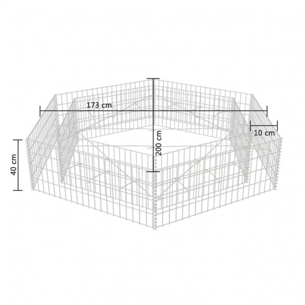 Hexagonal Gabion Planter 200x173x40 Cm Image 5