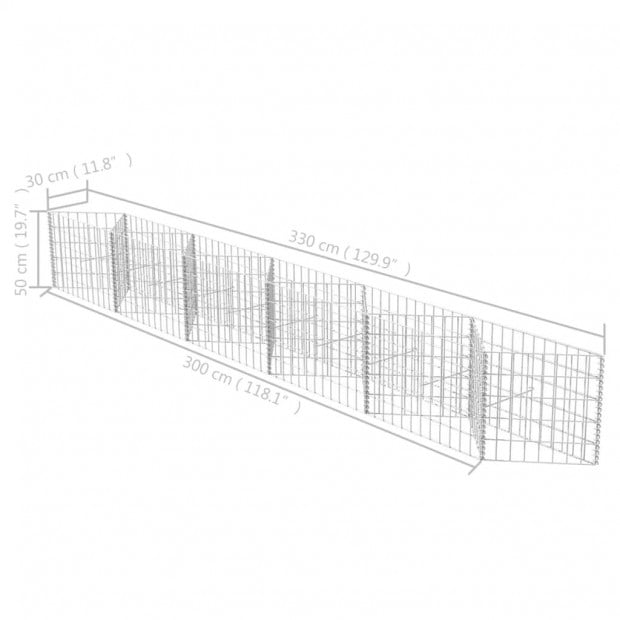 Gabion Basket/planter/raised Vegetable Bed Steel 300x30x50 Cm Image 6