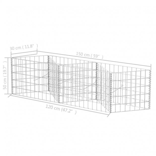 Gabion Basket/planter/raised Vegetable Bed Steel 120x30x50 Cm Image 6