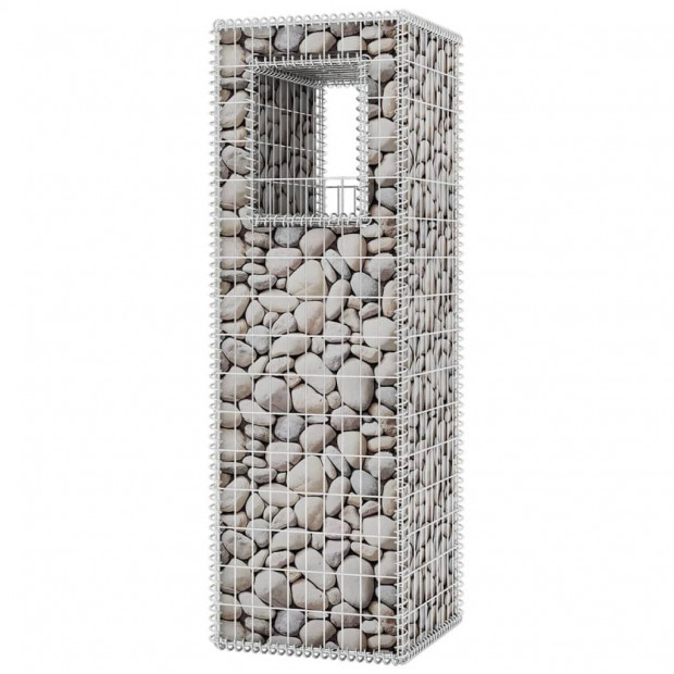 Gabion Basket Posts/planters 2 Pcs Steel 50x50x160 Cm Image 4