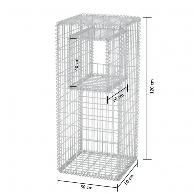 Gabion Basket Post/planter Steel 50x50x120 Cm Image 7