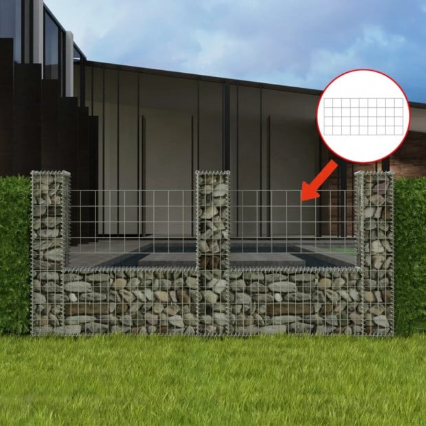 Gabion Basket U-shape Steel 240x20x100 Cm Image 2