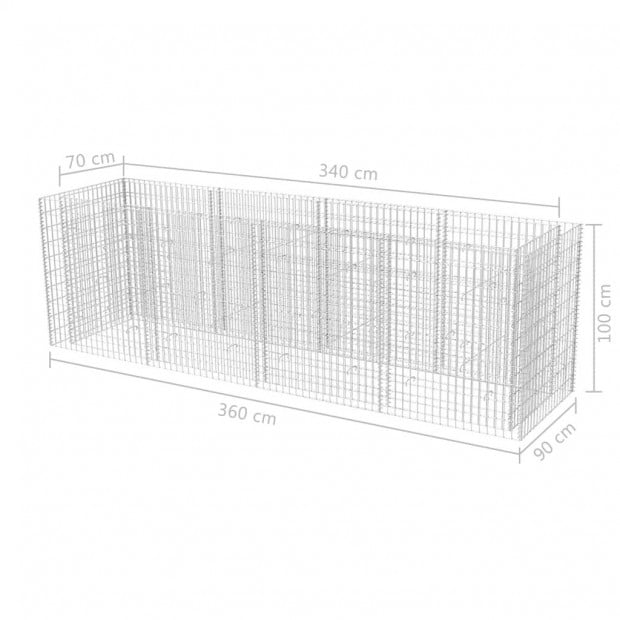 Gabion Planter Steel 360x90x100 Cm Image 6