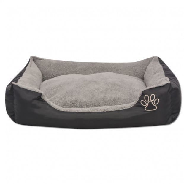 Dog Bed With Padded Cushion Size M Black Image 3