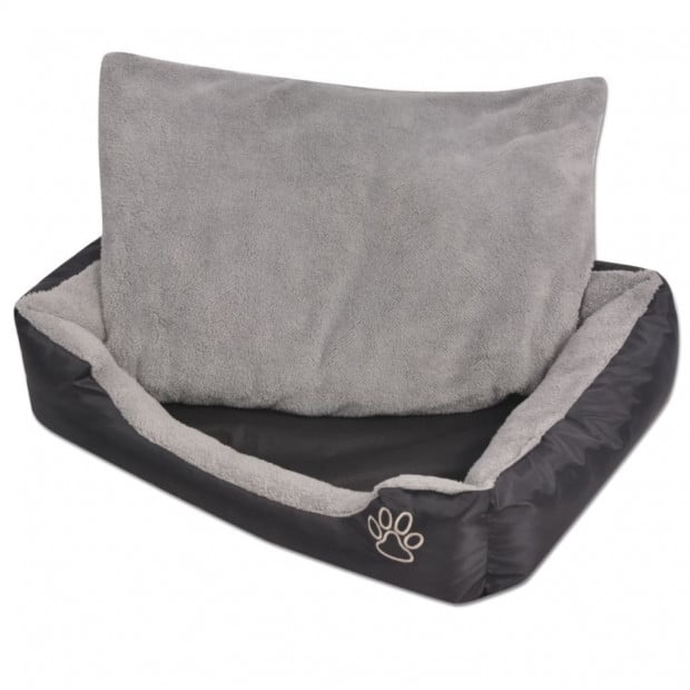 Dog Bed With Padded Cushion Size Xxl Black