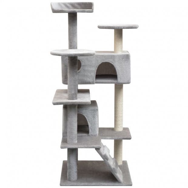 Cat Tree With Sisal Scratching Posts Grey 67x67x125 Cm Image 2
