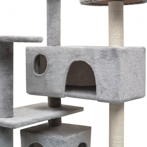 Cat Tree With Sisal Scratching Posts Grey 67x67x125 Cm Image 3
