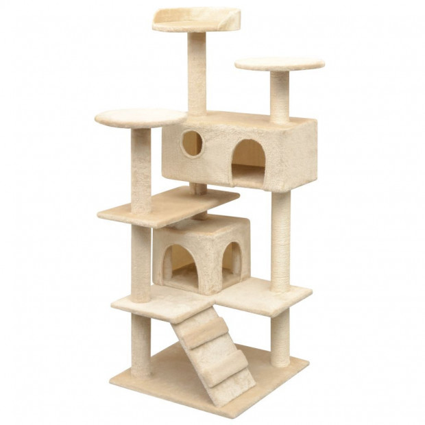 Cat Tree Sisal Scratching Posts 125 Cm Beige