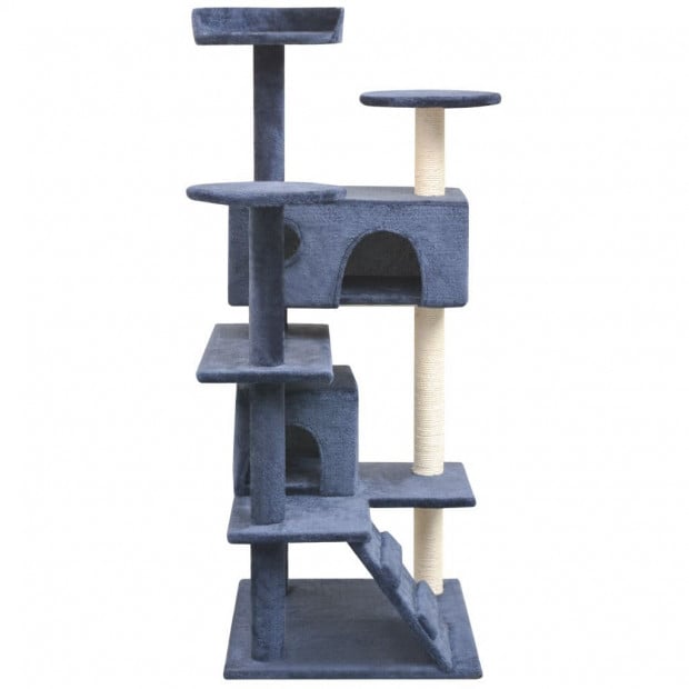 Cat Tree With Sisal Scratching Posts 125 Cm Dark Blue Image 2