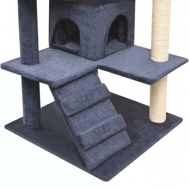Cat Tree With Sisal Scratching Posts 125 Cm Dark Blue Image 4