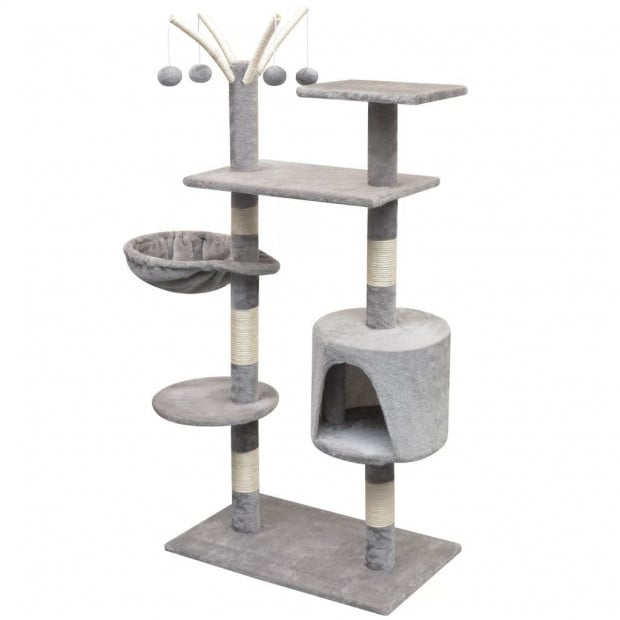 Cat Tree With Sisal Scratching Posts Grey 96x35x125 Cm Image 2