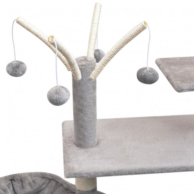 Cat Tree With Sisal Scratching Posts Grey 96x35x125 Cm Image 4