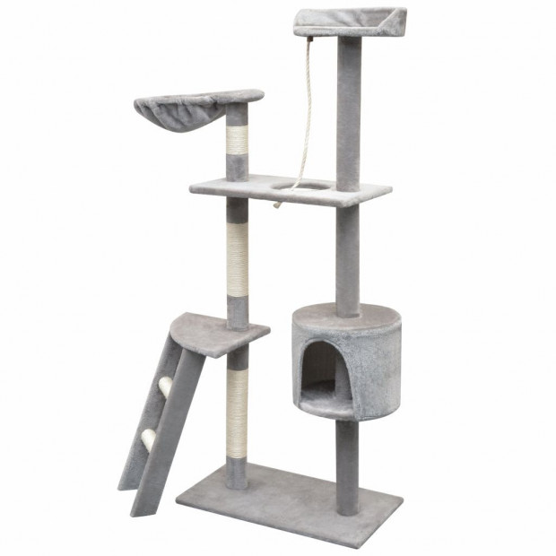 Cat Tree Sisal Scratching Posts 150 Cm Grey Image 2