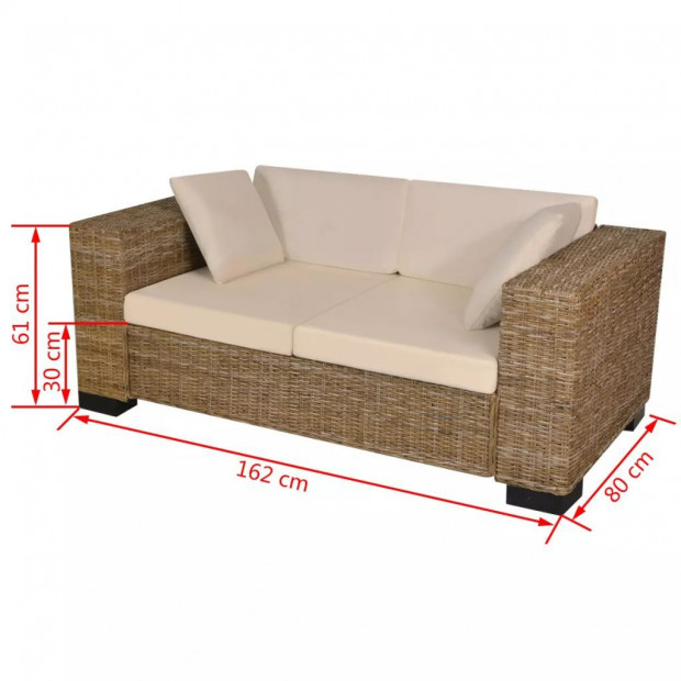 Seven Piece 2-seater Sofa Set Real Rattan Image 4