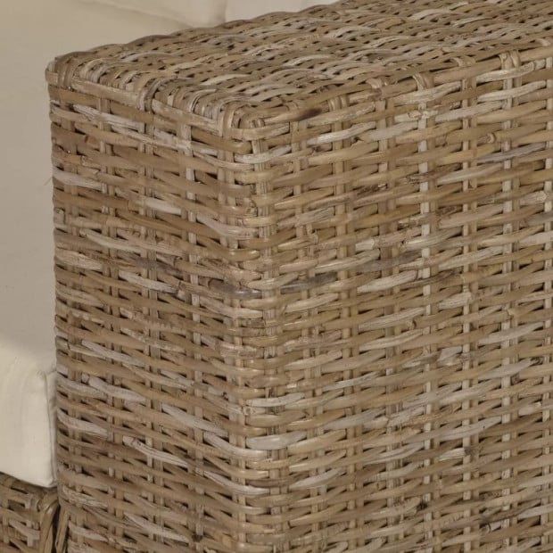 Eight Piece 3-seater Sofa Set Real Rattan Image 2