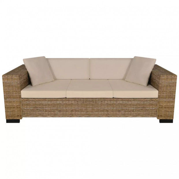 Eight Piece 3-seater Sofa Set Real Rattan Image 3