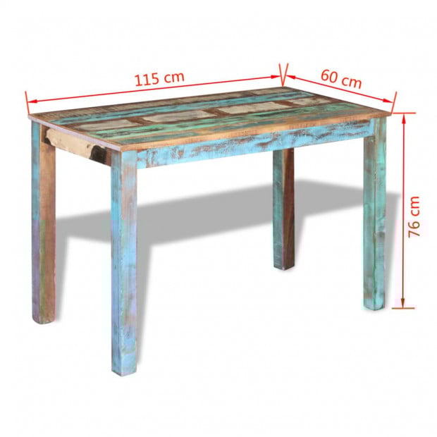 Dining Table Solid Reclaimed Wood 115x60x76 Cm Image 8