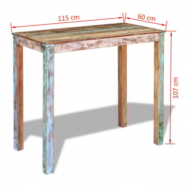 Bar Table Solid Reclaimed Wood 115x60x107 Cm Image 8
