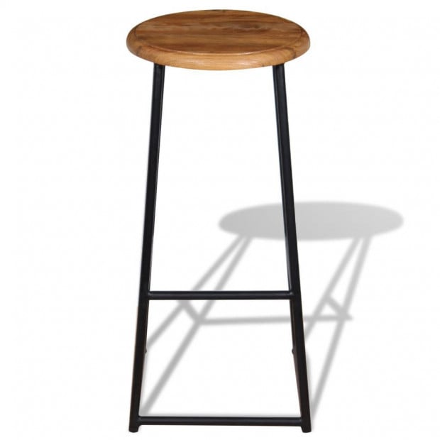 Bar Stools 2 Pcs Solid Teak Wood Image 7