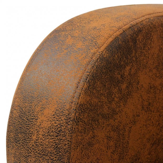 Armchair Brown Faux Suede Leather Image 4