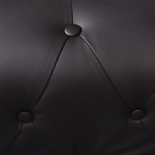 Chesterfield Corner Sofa 6-seater Artificial Leather Black Image 3