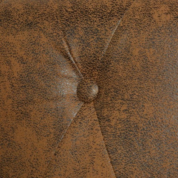 Chesterfield Sofa 3-seater Artificial Leather Brown Image 2