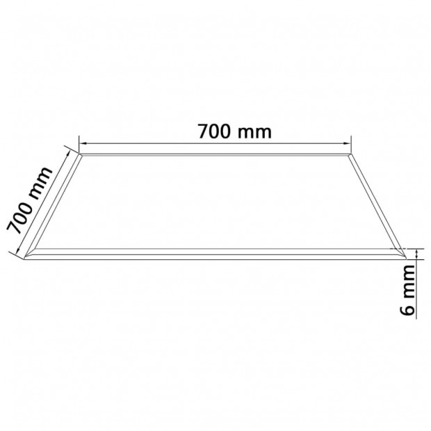 Table Top Tempered Glass Square 700x700 Mm Image 4