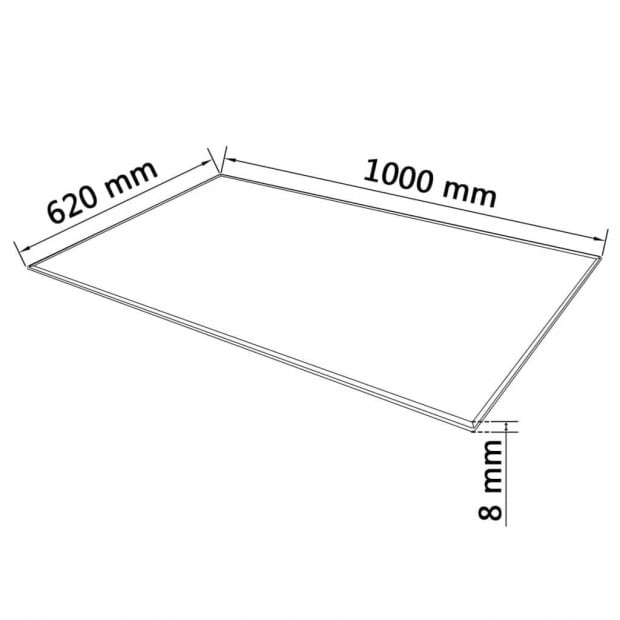 Table Top Tempered Glass Rectangular 1000x620 Mm Image 4