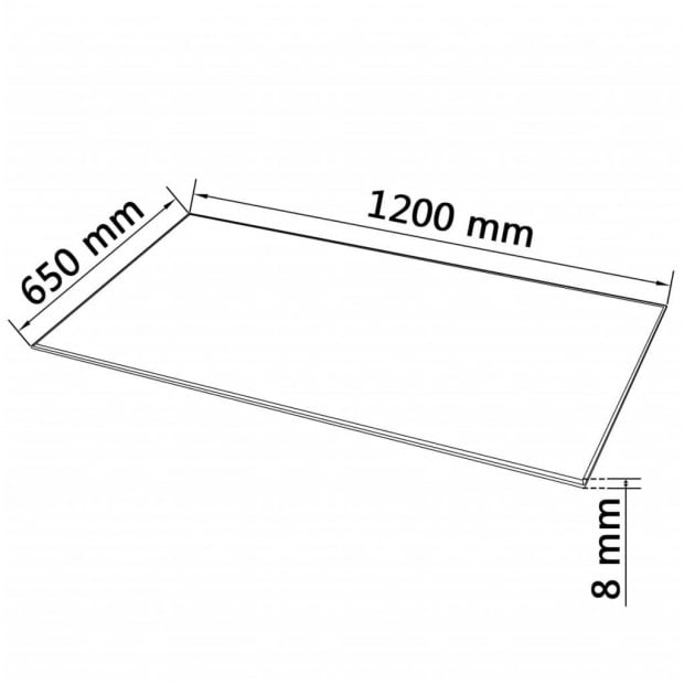 Table Top Tempered Glass Rectangular 1200x650 Mm Image 4