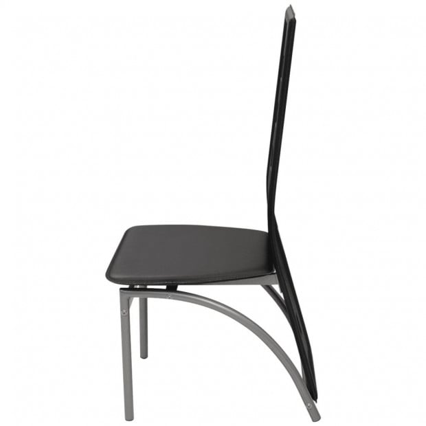 Dining Chairs 2 Pcs Black Faux Leather Image 4