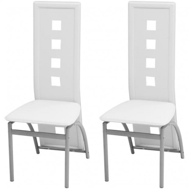 Dining Chairs 2 Pcs Faux Leather White