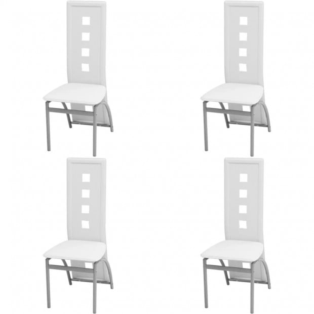 Dining Chairs 4 Pcs Faux Leather White