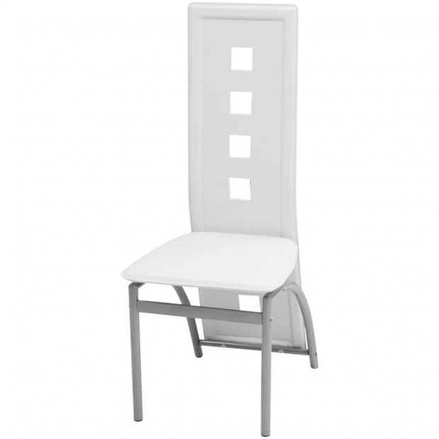 Dining Chairs 4 Pcs Faux Leather White Image 2