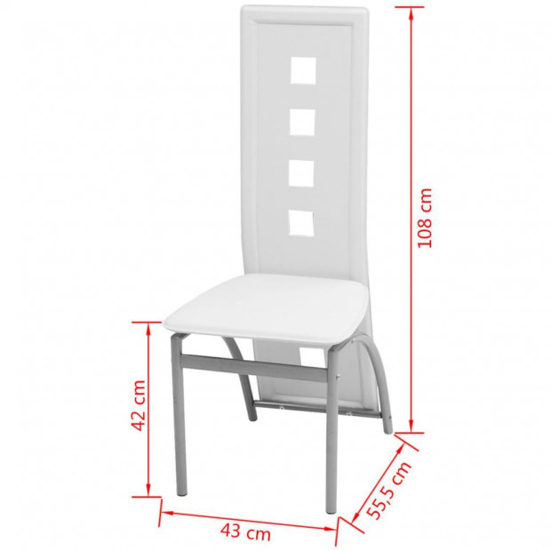 Dining Chairs 4 Pcs Faux Leather White Image 4