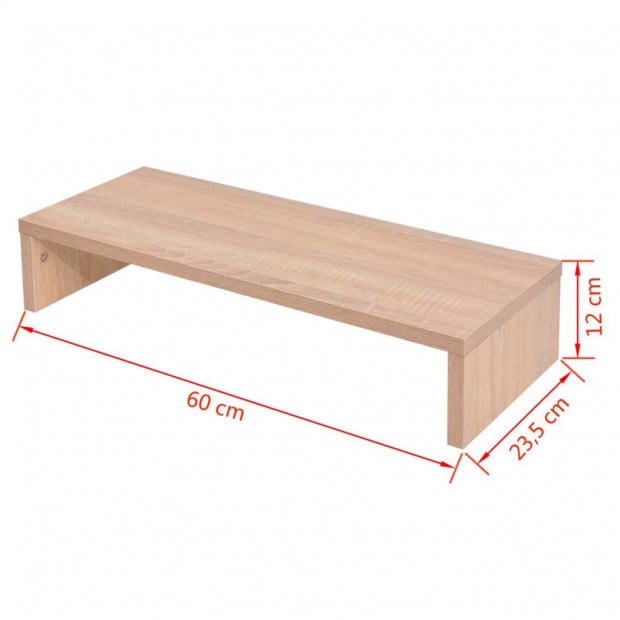 Monitor Stand Chipboard 60x23.5x12 Cm Beige Image 5
