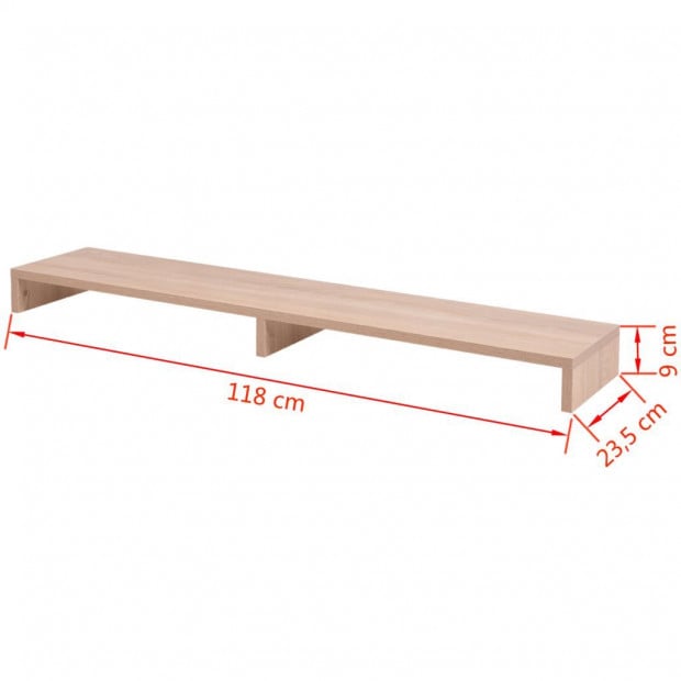 Monitor Stand Chipboard 118x23.5x9 Cm Beige Image 5